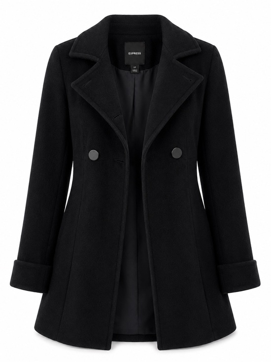 Express Jackets & Blazers - Express Black Wool Blend Double-Breasted Peacoat XS Womens Jacket